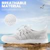imageSEEKWAY Mens Womens Water Shoes Quick Dry Aqua Shoes Barefoot for Beach Surf Hiking Pool Water Sports1aknit White