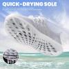 imageSEEKWAY Mens Womens Water Shoes Quick Dry Aqua Shoes Barefoot for Beach Surf Hiking Pool Water Sports1aknit White