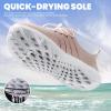 imageSEEKWAY Mens Womens Water Shoes Quick Dry Aqua Shoes Barefoot for Beach Surf Hiking Pool Water Sports1epink Gold