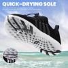 imageSEEKWAY Mens Womens Water Shoes Quick Dry Aqua Shoes Barefoot for Beach Surf Hiking Pool Water Sports1gblack White