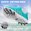 imageSEEKWAY Mens Womens Water Shoes Quick Dry Aqua Shoes Barefoot for Beach Surf Hiking Pool Water Sports1kblue Cyan