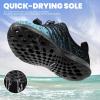 imageSEEKWAY Mens Womens Water Shoes Quick Dry Aqua Shoes Barefoot for Beach Surf Hiking Pool Water Sports1rblue Black