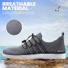 imageSEEKWAY Mens Womens Water Shoes Quick Dry Aqua Shoes Barefoot for Beach Surf Hiking Pool Water Sports2aknit Gray