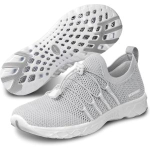 imageSEEKWAY Mens Womens Water Shoes Quick Dry Aqua Shoes Barefoot for Beach Surf Hiking Pool Water Sports1flight Gray