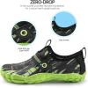 imageSEEKWAY Barefoot Water Shoes for Kids  Wide Toe Box and QuickDry Sand Shoes Toddler for Hiking Swim Beach Pool Kayak Sport Accessories Camping Essentials MustHaves for Boys Girls Sizes1dblack Green