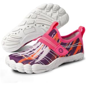 imageSEEKWAY Barefoot Water Shoes for Kids  Wide Toe Box and QuickDry Sand Shoes Toddler for Hiking Swim Beach Pool Kayak Sport Accessories Camping Essentials MustHaves for Boys Girls Sizes2bwhite Pink
