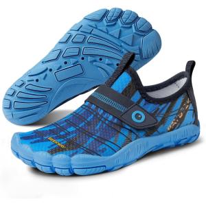 imageSEEKWAY Barefoot Water Shoes for Kids  Wide Toe Box and QuickDry Sand Shoes Toddler for Hiking Swim Beach Pool Kayak Sport Accessories Camping Essentials MustHaves for Boys Girls Sizes2ddark Blue