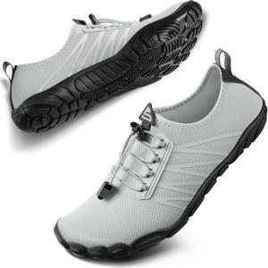 imageSEEKWAY Water Shoes Men Women Adult QuickDry Aqua Sock Barefoot for Beach Swim River Pool Lake Hiking Kayaking Surfing1c412 Light Grey