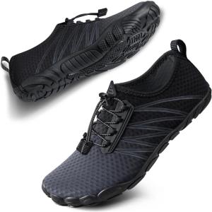 imageSEEKWAY Water Shoes Men Women Adult QuickDry Aqua Sock Barefoot for Beach Swim River Pool Lake Hiking Kayaking Surfing1g455 Gradient Dark Grey