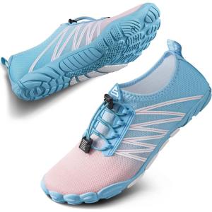 imageSEEKWAY Water Shoes Men Women Adult QuickDry Aqua Sock Barefoot for Beach Swim River Pool Lake Hiking Kayaking Surfing1h417 Gradient Blue Pink