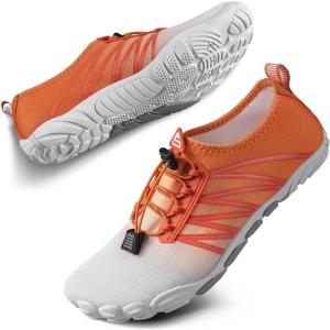 imageSEEKWAY Water Shoes Men Women Adult QuickDry Aqua Sock Barefoot for Beach Swim River Pool Lake Hiking Kayaking Surfing1i418 Gradient Orange White