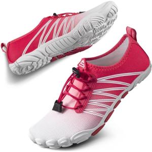 imageSEEKWAY Water Shoes Men Women Adult QuickDry Aqua Sock Barefoot for Beach Swim River Pool Lake Hiking Kayaking Surfing1j419 Gradient Rose White