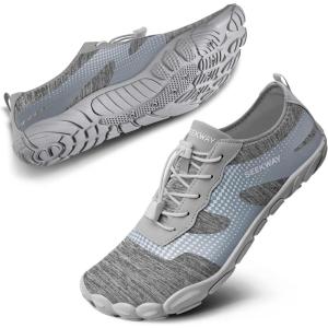 imageSEEKWAY Water Shoes Men Women Adult QuickDry Aqua Sock Barefoot for Beach Swim River Pool Lake Hiking Kayaking Surfing2cab056 Gray White