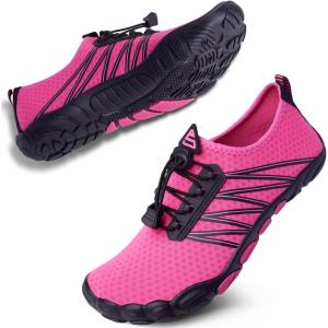 imageSEEKWAY Water Shoes Men Women Adult QuickDry Aqua Sock Barefoot for Beach Swim River Pool Lake Hiking Kayaking Surfing3f410 Rose Red