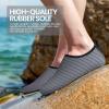 imageSEEKWAY Water Shoes Barefoot Aqua Socks QuickDry Non Slip Shoes for Beach Swim Pool River Boating Surf Women Men SK0021bstripe Grey2