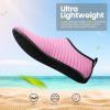 imageSEEKWAY Water Shoes Barefoot Aqua Socks QuickDry Non Slip Shoes for Beach Swim Pool River Boating Surf Women Men SK0021estripe Pink2