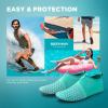 imageSEEKWAY Water Shoes QuickDry Aqua Socks Barefoot Slipon for Beach Pool Swim River Yoga Lake Surf Women Men SK0011dsplice Green