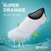 imageSEEKWAY Water Shoes QuickDry Aqua Socks Barefoot Slipon for Beach Pool Swim River Yoga Lake Surf Women Men SK0013cstripe White
