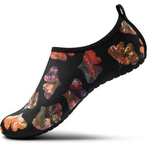 imageSEEKWAY Water Shoes Barefoot Aqua Socks QuickDry Non Slip Shoes for Beach Swim Pool River Boating Surf Women Men SK0022d1294 Ginkgo Leaf