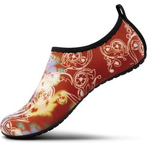 imageSEEKWAY Water Shoes Barefoot Aqua Socks QuickDry Non Slip Shoes for Beach Swim Pool River Boating Surf Women Men SK0022d1414 Paisley