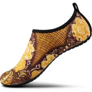 imageSEEKWAY Water Shoes Barefoot Aqua Socks QuickDry Non Slip Shoes for Beach Swim Pool River Boating Surf Women Men SK0022g1491 Paisley