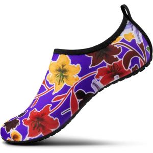 imageSEEKWAY Water Shoes Barefoot Aqua Socks QuickDry Non Slip Shoes for Beach Swim Pool River Boating Surf Women Men SK0022j1484 Floral