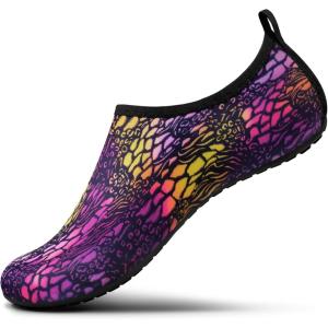 imageSEEKWAY Water Shoes Barefoot Aqua Socks QuickDry Non Slip Shoes for Beach Swim Pool River Boating Surf Women Men SK0022l1472 Animal Print