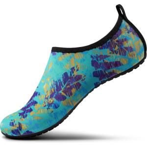 imageSEEKWAY Water Shoes Barefoot Aqua Socks QuickDry Non Slip Shoes for Beach Swim Pool River Boating Surf Women Men SK0022n1012 Fern Leaf