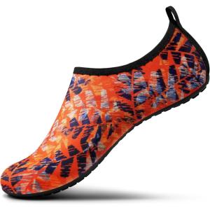 imageSEEKWAY Water Shoes Barefoot Aqua Socks QuickDry Non Slip Shoes for Beach Swim Pool River Boating Surf Women Men SK0022o1011 Fern Leaf