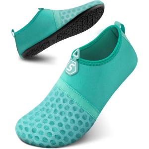 imageSEEKWAY Water Shoes QuickDry Aqua Socks Barefoot Slipon for Beach Pool Swim River Yoga Lake Surf Women Men SK0011dsplice Green