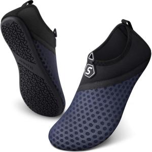 imageSEEKWAY Water Shoes QuickDry Aqua Socks Barefoot Slipon for Beach Pool Swim River Yoga Lake Surf Women Men SK0011fsplice Blackblue