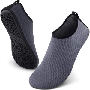 imageSEEKWAY Water Shoes QuickDry Aqua Socks Barefoot Slipon for Beach Pool Swim River Yoga Lake Surf Women Men SK0012bwave Grey