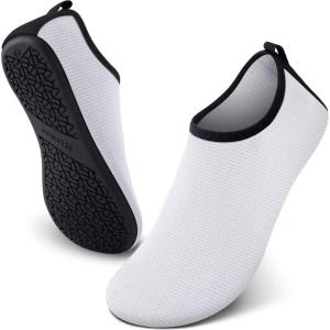 imageSEEKWAY Water Shoes QuickDry Aqua Socks Barefoot Slipon for Beach Pool Swim River Yoga Lake Surf Women Men SK0012cwave White