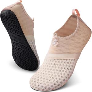 imageSEEKWAY Water Shoes QuickDry Aqua Socks Barefoot Slipon for Beach Pool Swim River Yoga Lake Surf Women Men SK0012gnude Pink