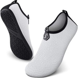imageSEEKWAY Water Shoes QuickDry Aqua Socks Barefoot Slipon for Beach Pool Swim River Yoga Lake Surf Women Men SK0013d744 White