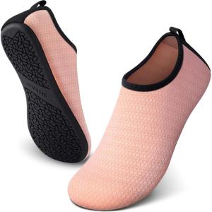 imageSEEKWAY Water Shoes QuickDry Aqua Socks Barefoot Slipon for Beach Pool Swim River Yoga Lake Surf Women Men SK0015bcetus Flesh Color