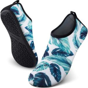 imageSEEKWAY Water Shoes QuickDry Aqua Socks Barefoot Slipon for Beach Pool Swim River Yoga Lake Surf Women Men SK0017bemint Leaf