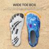 imageSEEKWAY Barefoot Water Shoes for Kids  Wide Toe Box and QuickDry Sand Shoes Toddler for Hiking Swim Beach Pool Kayak Sport Accessories Camping Essentials NonSlip for Boys Girls Sizes3b112 Blue Dinosaur