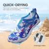 imageSEEKWAY Barefoot Water Shoes for Kids  Wide Toe Box and QuickDry Sand Shoes Toddler for Hiking Swim Beach Pool Kayak Sport Accessories Camping Essentials NonSlip for Boys Girls Sizes2e109 Blue Shark