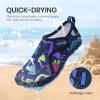 imageSEEKWAY Barefoot Water Shoes for Kids  Wide Toe Box and QuickDry Sand Shoes Toddler for Hiking Swim Beach Pool Kayak Sport Accessories Camping Essentials NonSlip for Boys Girls Sizes3a111 Blue Dinosaur
