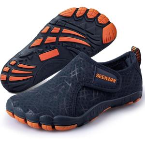 imageSEEKWAY Barefoot Water Shoes for Kids  Wide Toe Box and QuickDry Sand Shoes Toddler for Hiking Swim Beach Pool Kayak Sport Accessories Camping Essentials NonSlip for Boys Girls Sizes1d104 Navy Blue
