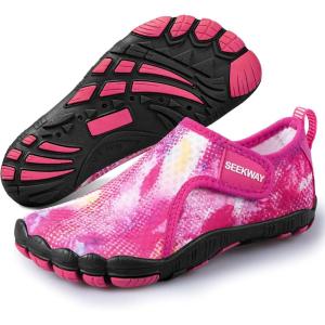 imageSEEKWAY Barefoot Water Shoes for Kids  Wide Toe Box and QuickDry Sand Shoes Toddler for Hiking Swim Beach Pool Kayak Sport Accessories Camping Essentials NonSlip for Boys Girls Sizes2b106 Rose