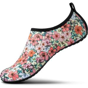 image:imageSEEKWAY Water Shoes Women Men Adult QuickDry Aqua Socks Barefoot Non Slip for Beach Swim River Pool Lake surf Black SK002U2i1335 Floral